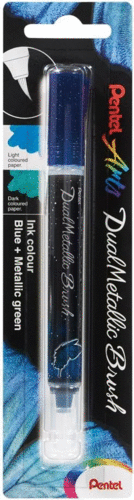 PENTEL DUAL METALLIC BRUSH BLUE METALLIC GREEN