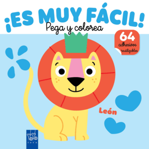 ¡ES MUY FÁCIL! PEGA Y COLOREA. LEÓN